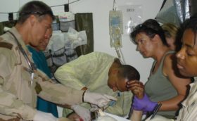 Directing treatment of injured soldier – Iraq – 2005